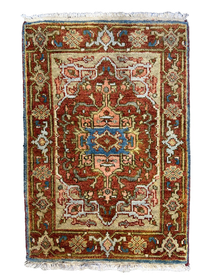 Hand-Knotted IndoHeriz Rug - 2’x3’