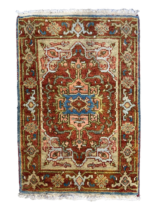 Hand-Knotted IndoHeriz Rug - 2’x3’