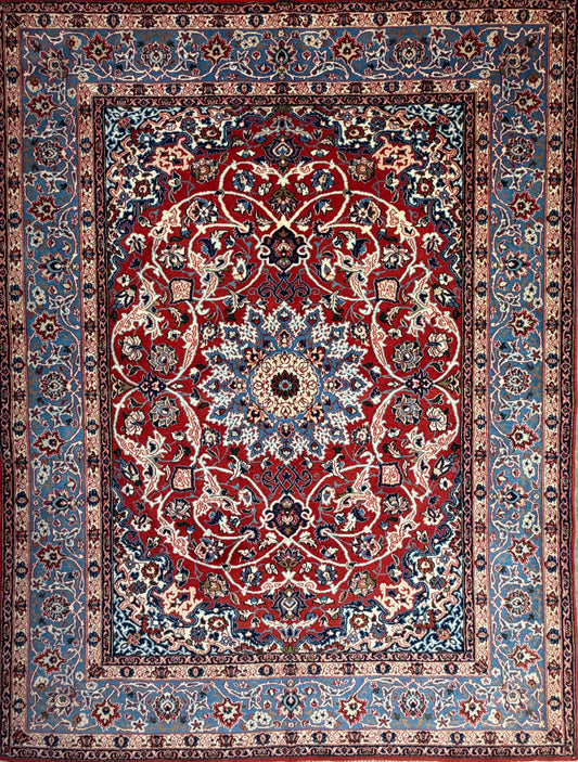 Hand-Knotted Persian Isfahan Rug - 5’2”x6’9”