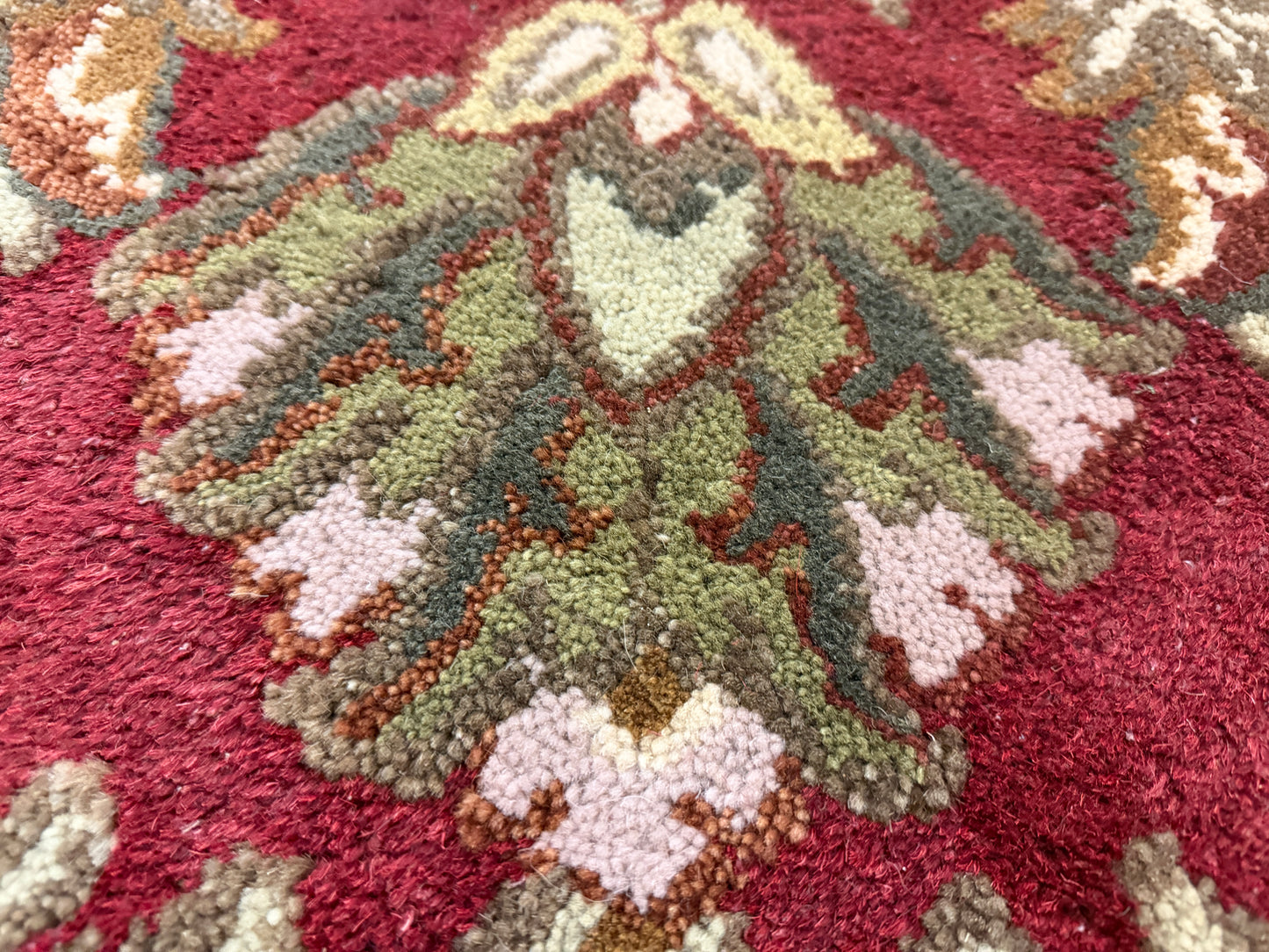 8’ Diameter Hand-Knotted Wool Indian Round Oriental Rug - 8x8 Handmade Carpet