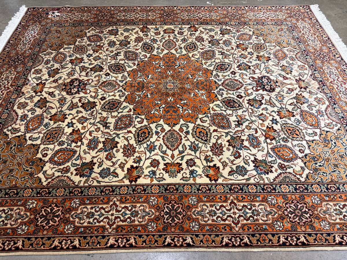 Hand-Knotted Persian Tabriz Rug- Signed - 7’10”x9’10”