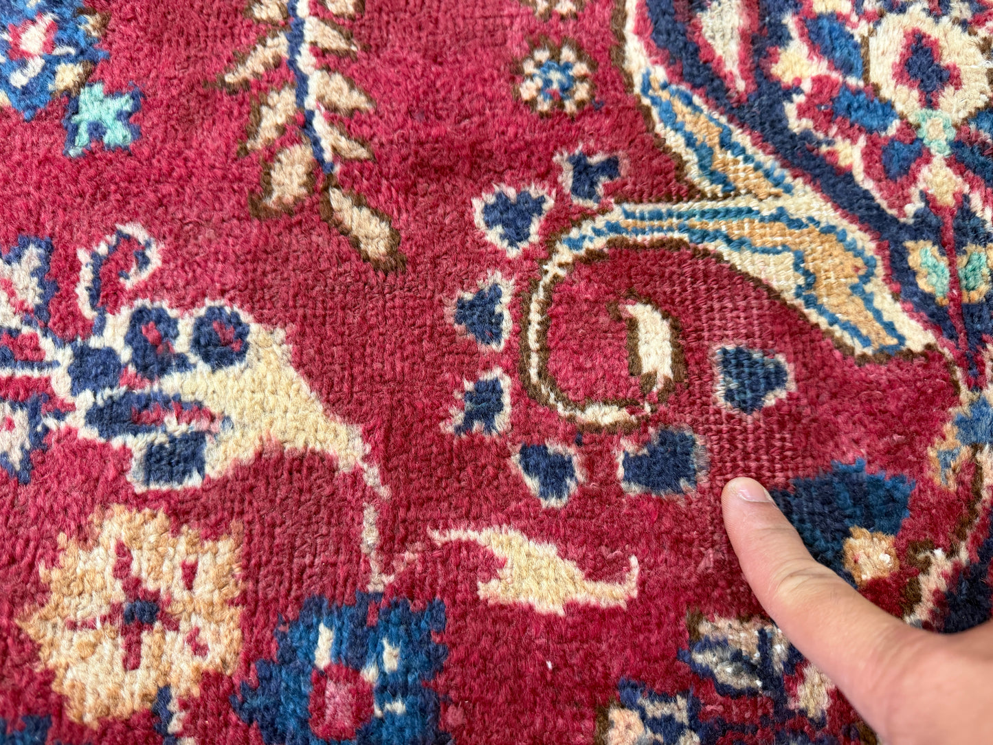 Hand-Knotted Wool Mashad Rug - 9’7”x12’5”
