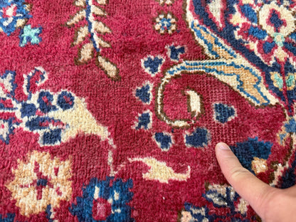 Hand-Knotted Wool Mashad Rug - 9’7”x12’5”