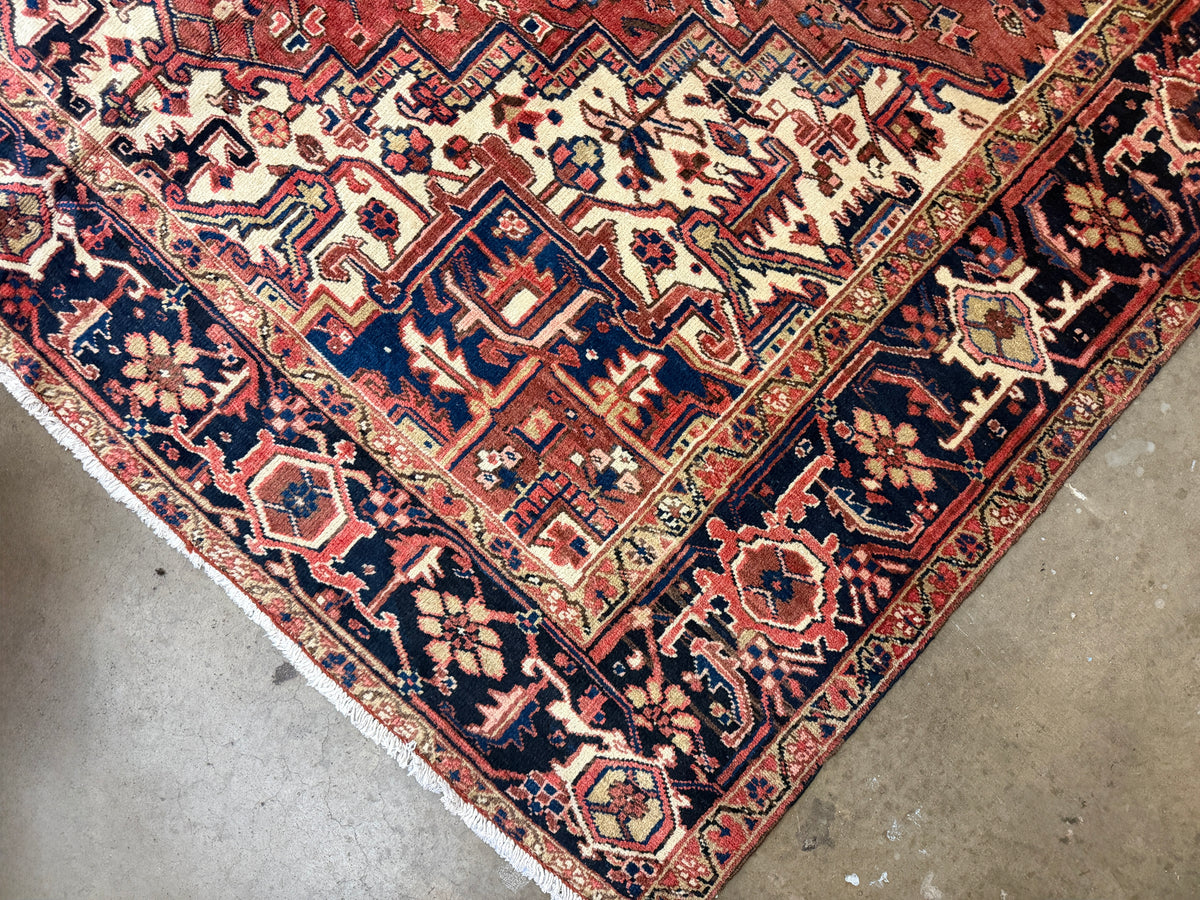 Hand-Knotted Persian Heriz Rug - 8’6”x12’3”