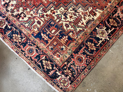 Hand-Knotted Persian Heriz Rug - 8’6”x12’3”