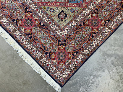 Hand-Knotted 60 Raj Persian Tabriz Rug - Dome Design - 10’x13’4”