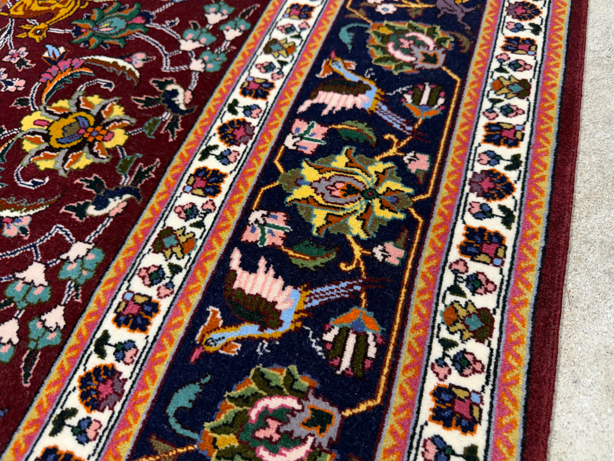 Hand-Knotted Persian Tabriz 60 Raj Rug - 4'9"x6'10"