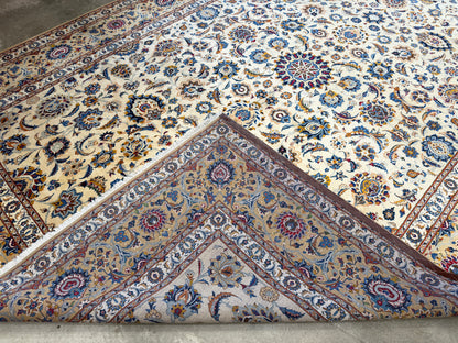 10’6”x14’6” Hand-Knotted Persian Kashan Area Rug