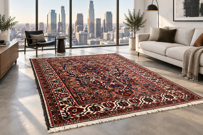 Antique Hand-Knotted Bakhtiari Rug - 5’5”x8’3”