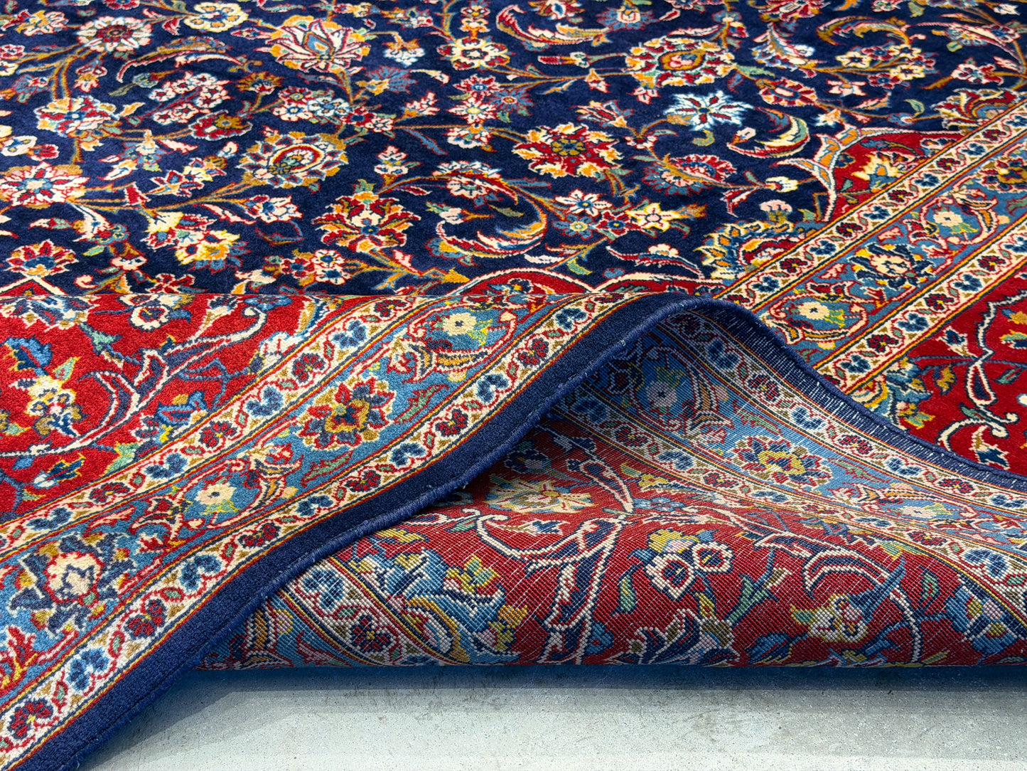 Hand-Knotted Persian Kashan Rug - 9’7”x13’3”