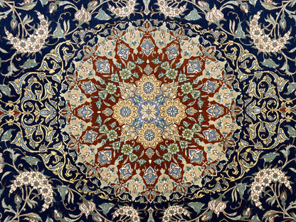 Hand-Knotted Silk Persian Qum Rug - Signed Ahmadi - 4’6”x6’7”