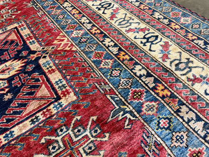 11’x12’3” Hand-Knotted Wool Kazak Area Rug