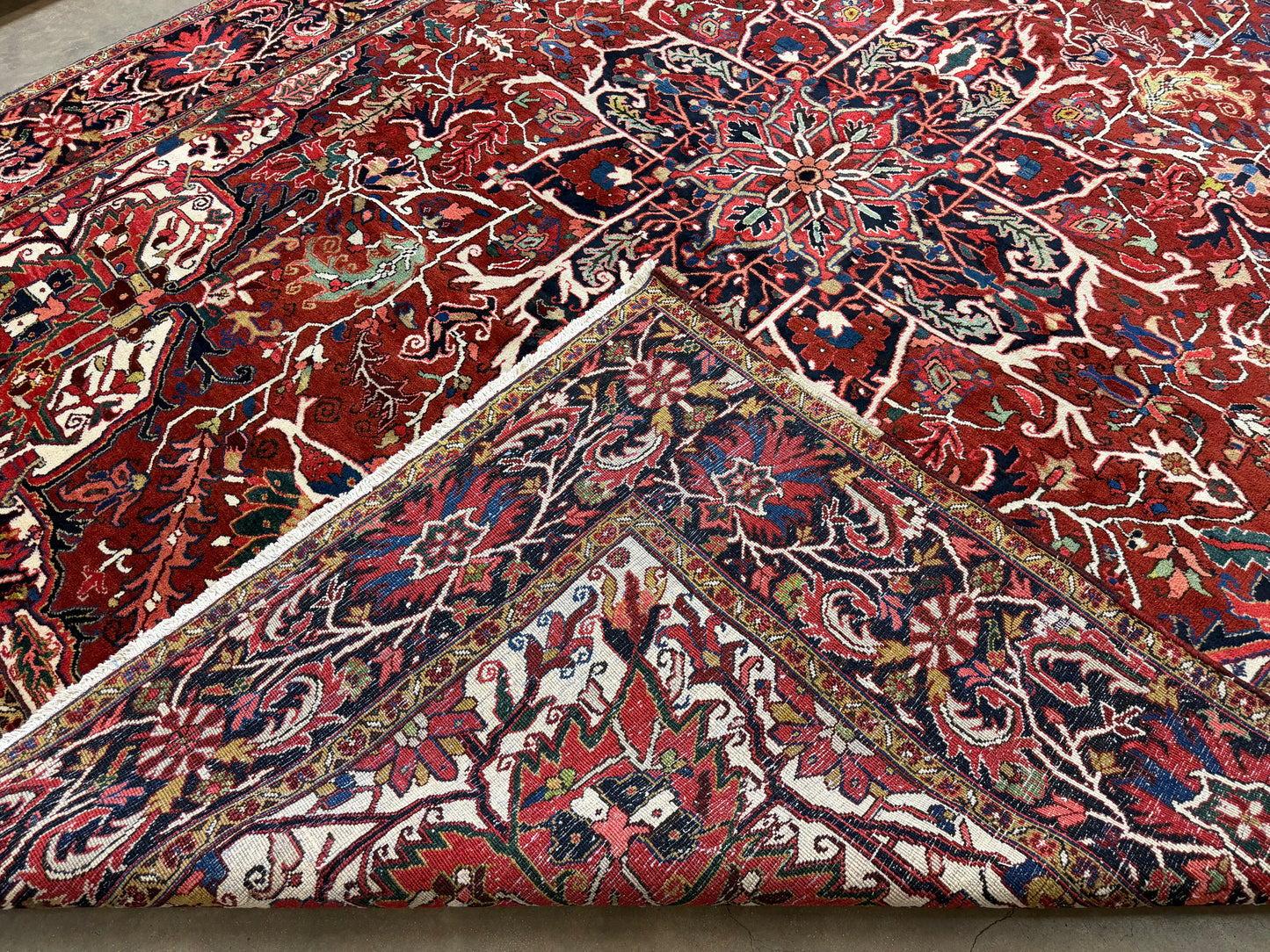 Hand-Knotted Persian Heriz Rug - 10’1”x12’2”