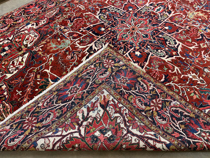 Hand-Knotted Persian Heriz Rug - 10’1”x12’2”