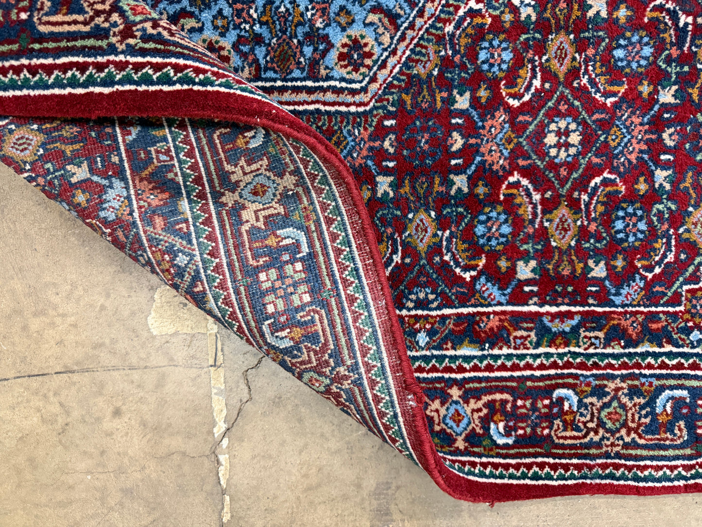 3’4”x5’6” Fine Hand-Knotted Wool IndoBidjar Persian Rug 3x5 Burgundy Handmade Carpet