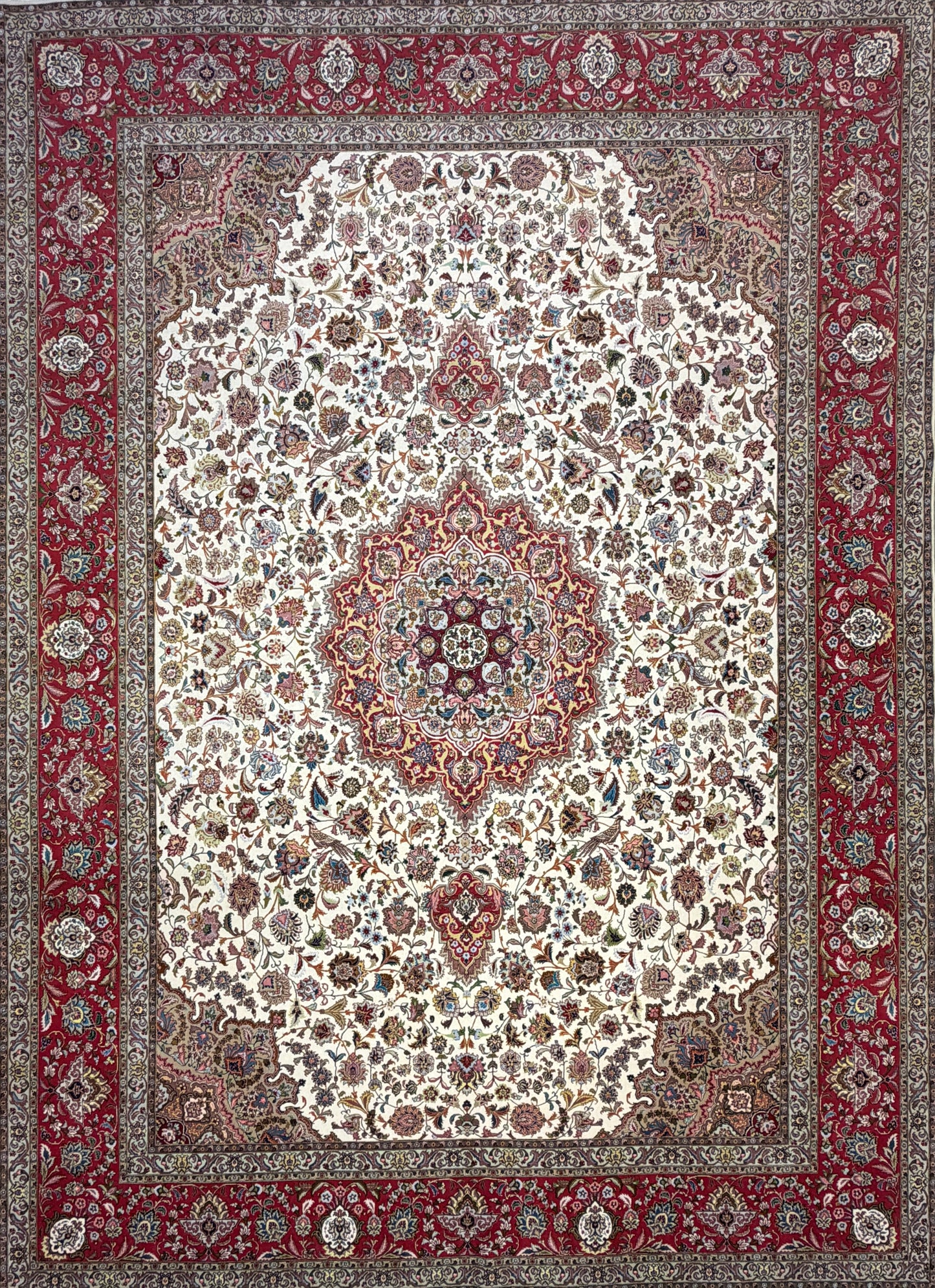 Hand-Knotted 60 Raj Persian Tabriz Rug - 9’10”x13’8”
