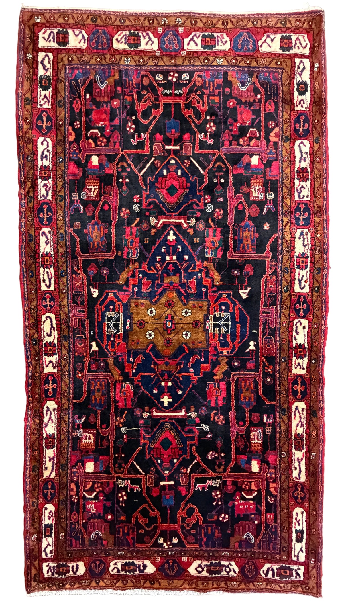 Hand-Knotted Persian Nahavand Rug - 5'7"x10'6"