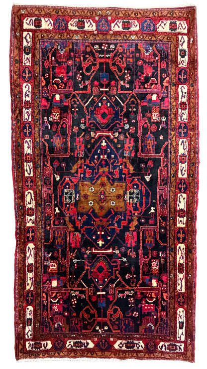 Hand-Knotted Persian Nahavand Rug - 5'7"x10'6"