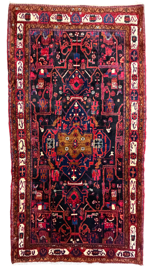 Hand-Knotted Persian Nahavand Rug - 5'7"x10'6"