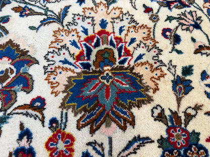 10'5"x13'8" Hand-Knotted Wool All-over Kashan Persian Rug