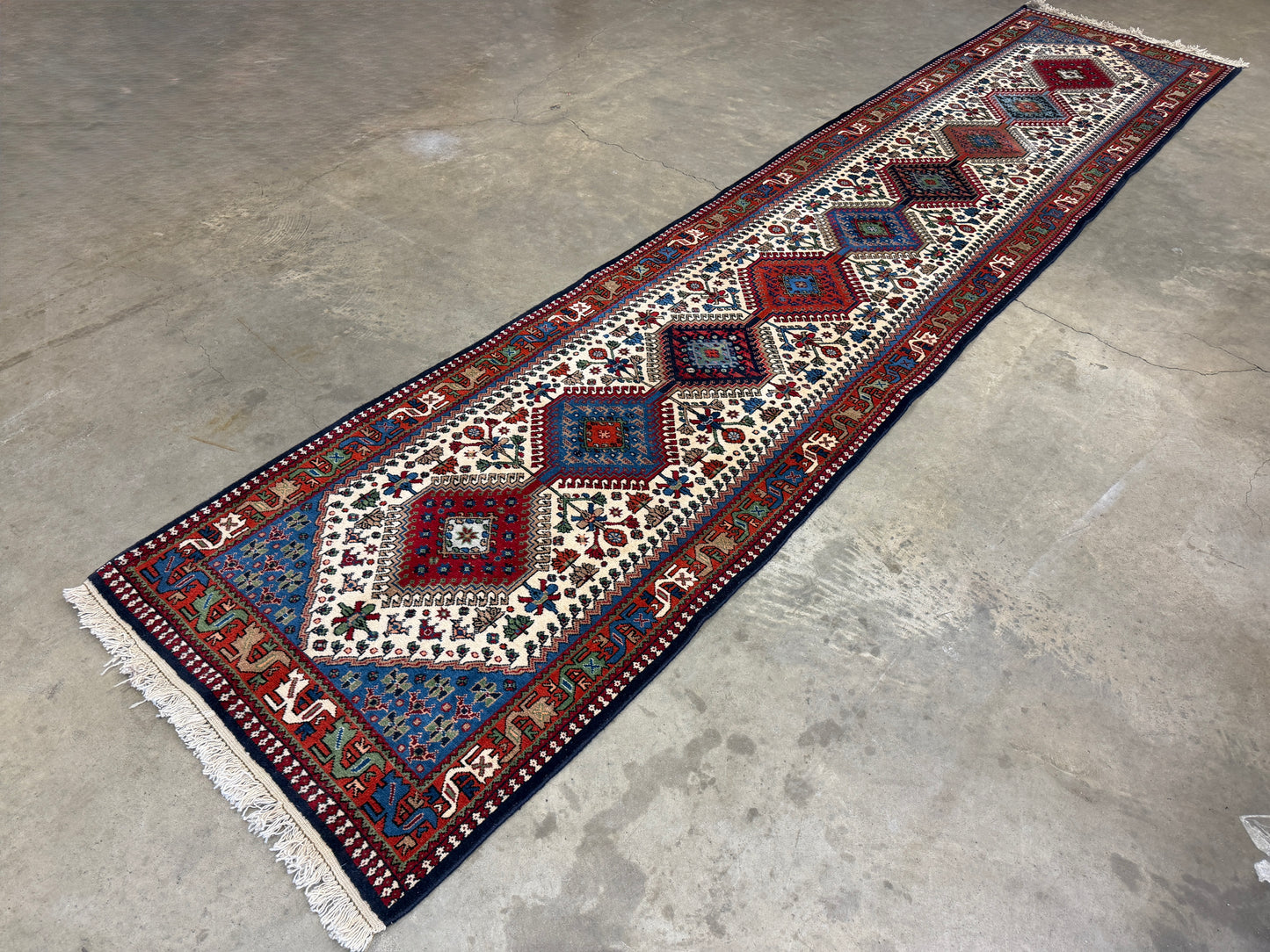 Hand-Knotted Yalameh Runner - 2’8”x12’5”