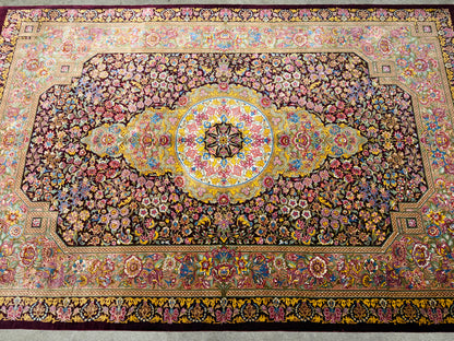 Hand-Knotted Silk Persian Qum Rug - Signed Moghaddammanesh - 3’4”x5’