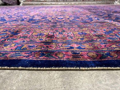 9x14 Very Fine Hand-knotted Antique Wool Manchester Kashane Signed Rug Handmade