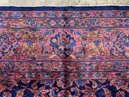 9x14 Very Fine Hand-knotted Antique Wool Manchester Kashane Signed Rug Handmade