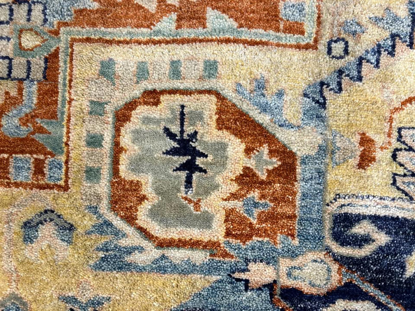 8'9"x12' Handmade 100% Wool Indian Serapi Rug