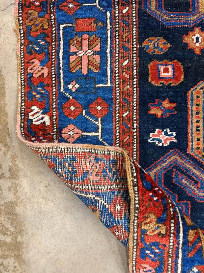 3’5”x10’3” Very Old Antique Heriz Bakhshayesh Runner