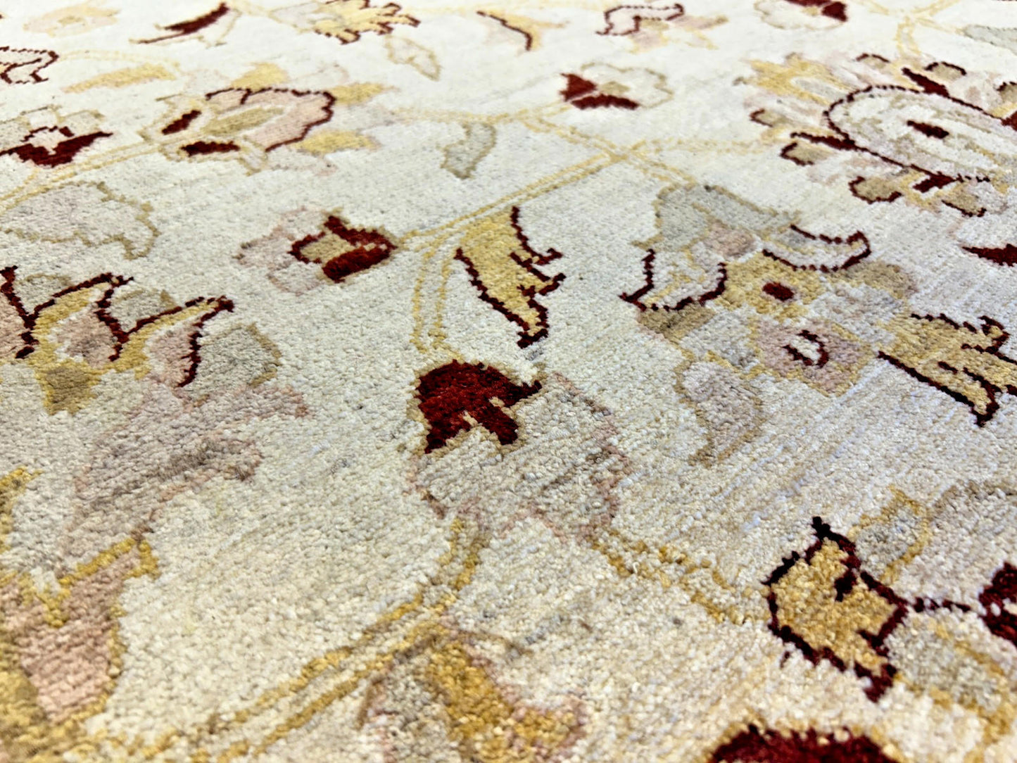 4'3"x6'1" Hand-knotted Wool All-Over Area Rug - Handmade Carpet Beige 4x6