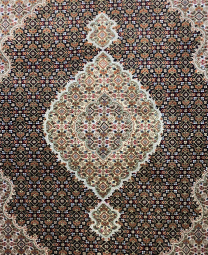 5'7"x7'7" Hand-Knotted Silk & Wool Tabrize Area Rug - Handmade Carpet 5x7