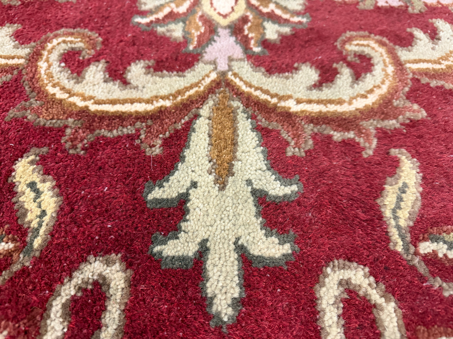 8’ Diameter Hand-Knotted Wool Indian Round Oriental Rug - 8x8 Handmade Carpet