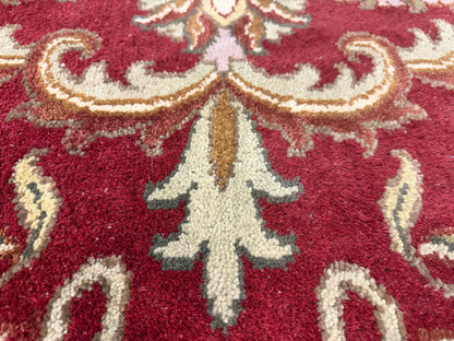 8’ Diameter Hand-Knotted Wool Indian Round Oriental Rug - 8x8 Handmade Carpet