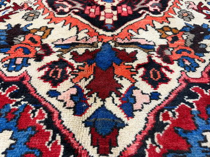 10’1”x12’3” Vintage Hand-Knotted Wool Bakhtiari Persian Rug 10x12 Red Handmade Carpet