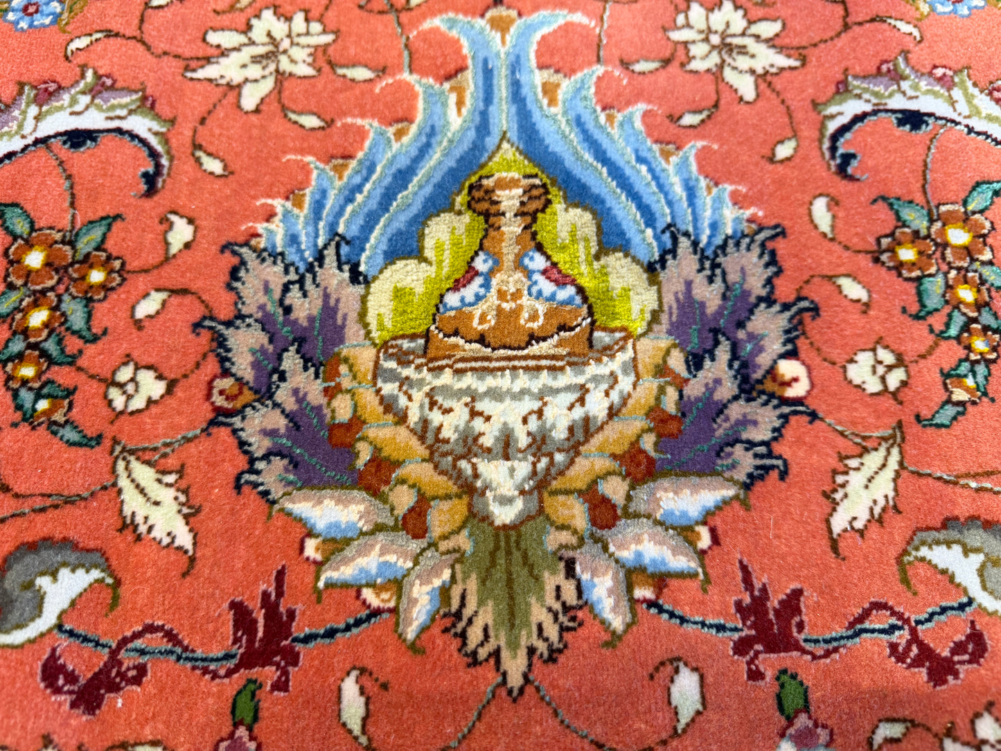 11’4”x16’2” Very Fine Hand-Knotted Persian Tabriz 80 Raj Signed Area Rug
