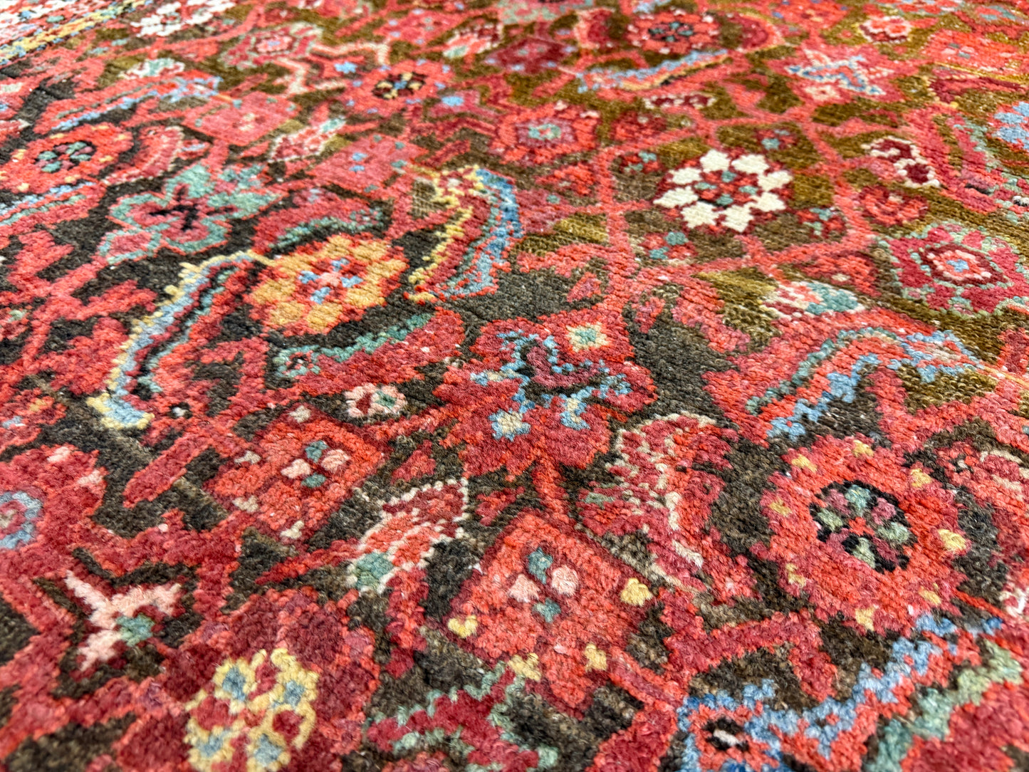 8’x15’4” Antique Hand-Knotted Very Fine Wool Persian Malayer Area Rug