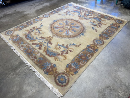 8’x9’10” Hand-Knotted Wool Aubusson Area Rug