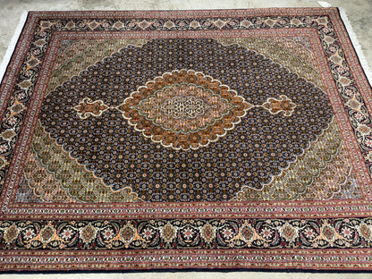 Hand-Knotted Persian Tabriz Mahi Rug - 5'x6'7"