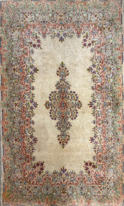 Hand-Knotted Persian Kerman Rug - 4’x6’7”