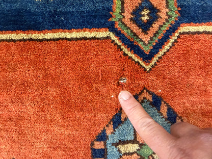 8’10”x11’ Hand-Knotted Wool Kazak Area Rug