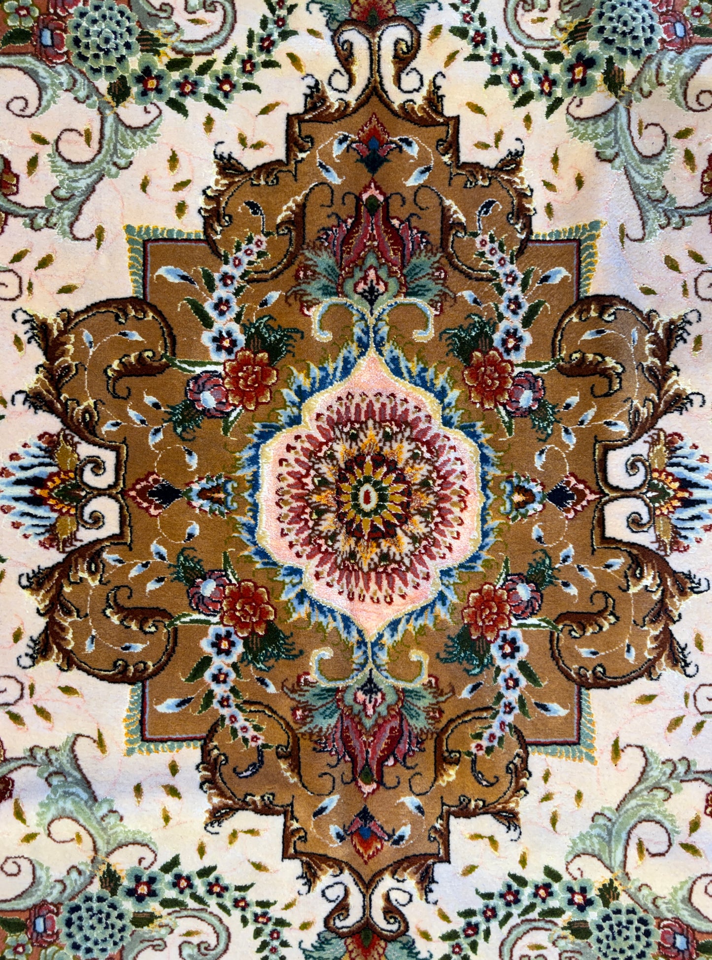 13’x19’8” Very Fine Hand-Knotted Persian Tabriz 80 Raj Signed Area Rug