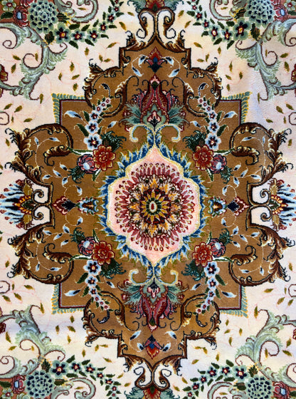 13’x19’8” Very Fine Hand-Knotted Persian Tabriz 80 Raj Signed Area Rug