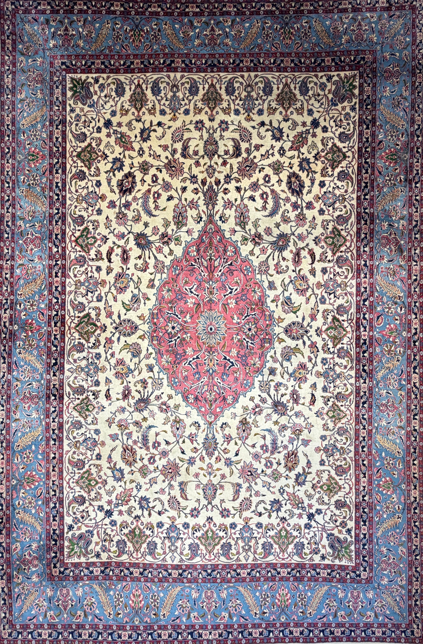 9’6”x14’6” Hand-Knotted Persian Kashan Area Rug