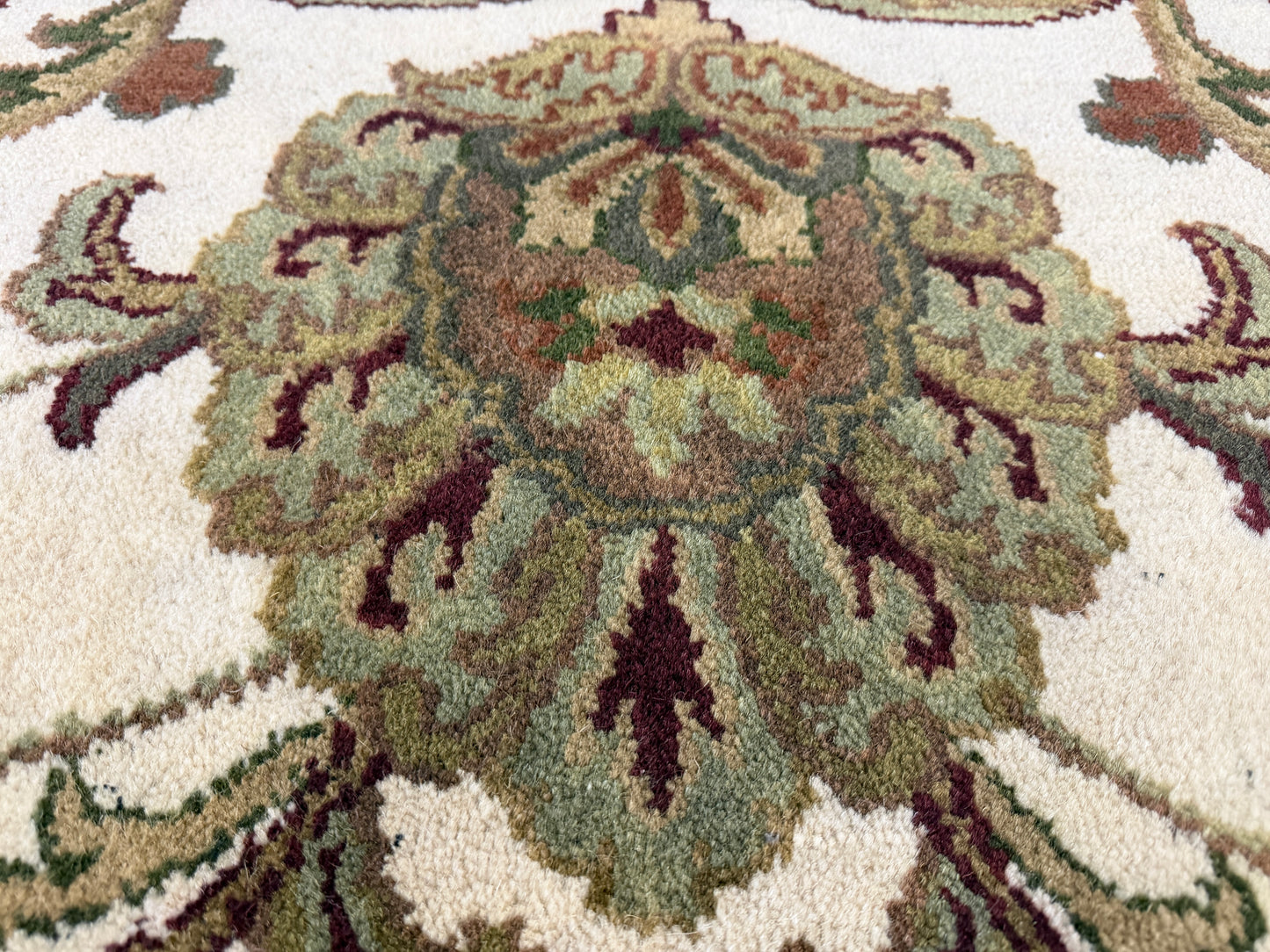 8’ Diameter Hand-Knotted Wool Indian Round Oriental Rug - 8x8 Handmade Carpet