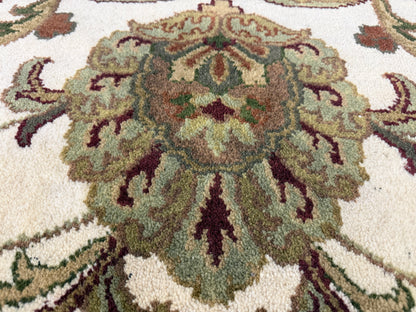 8’ Diameter Hand-Knotted Wool Indian Round Oriental Rug - 8x8 Handmade Carpet