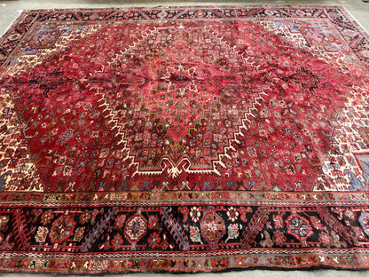 Hand-Knotted Persian Heriz Rug - 10’3”x13’3”