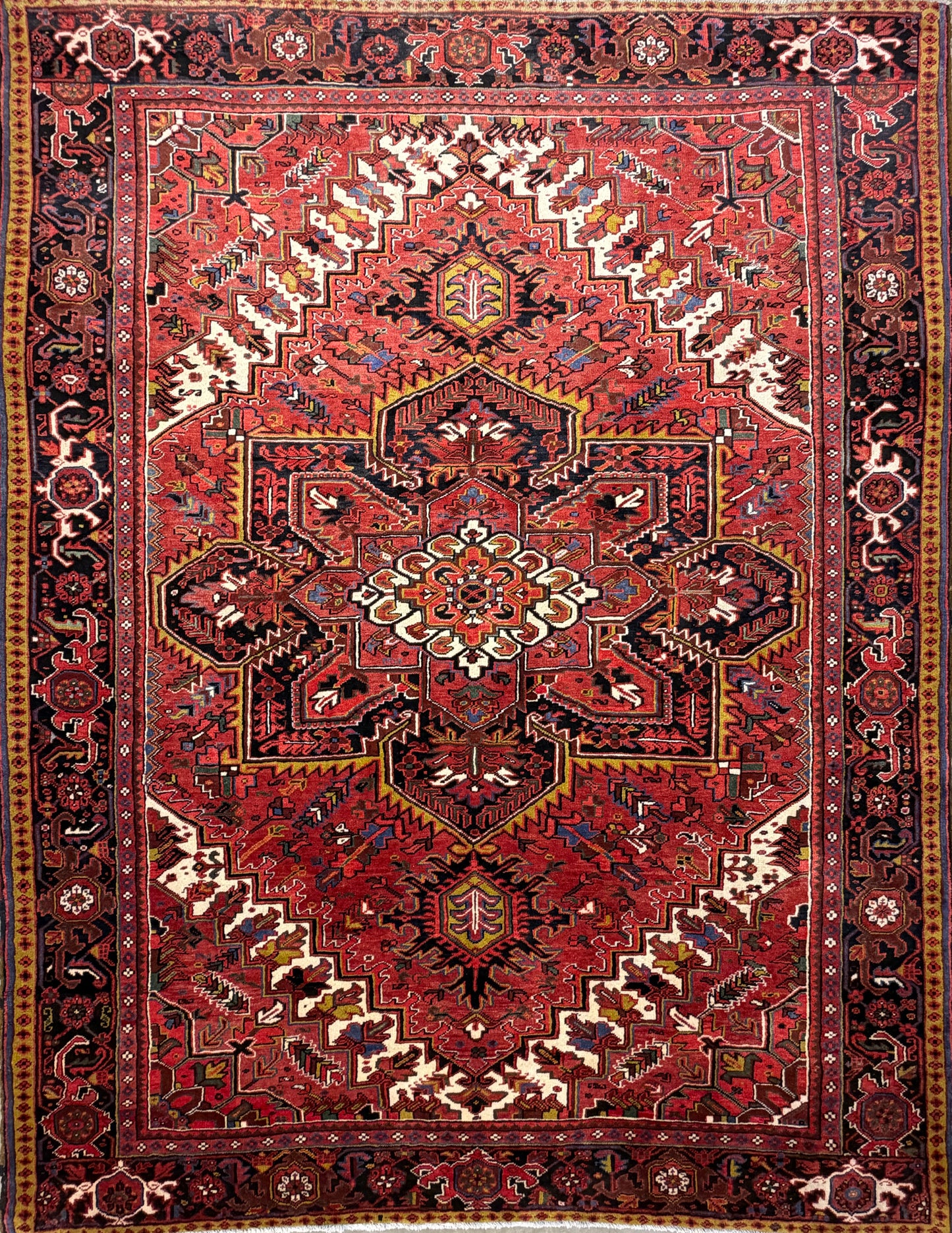 Hand-Knotted Persian Heriz Rug - 10’x13’