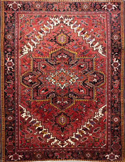 Hand-Knotted Persian Heriz Rug - 10’x13’