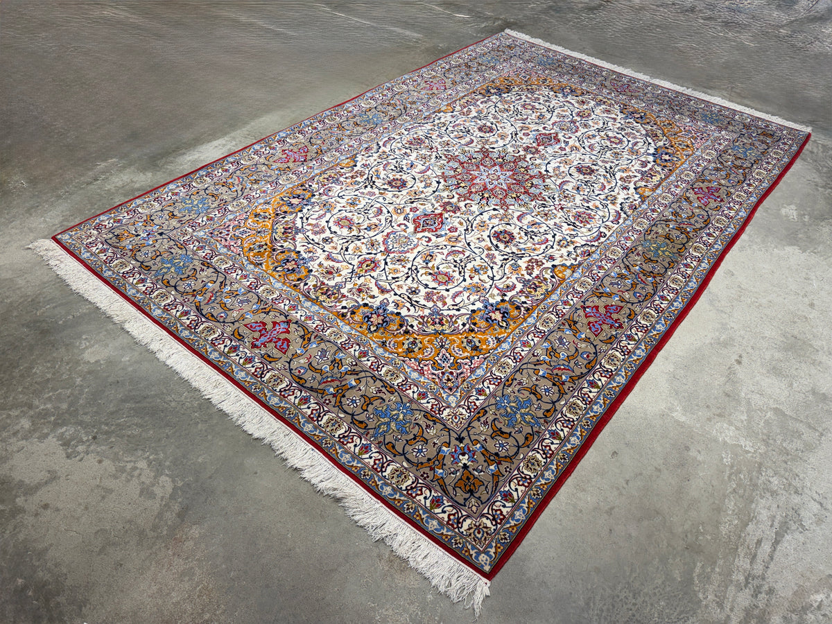Hand-Knotted Persian Isfahan Rug - 6’11”x9’10”